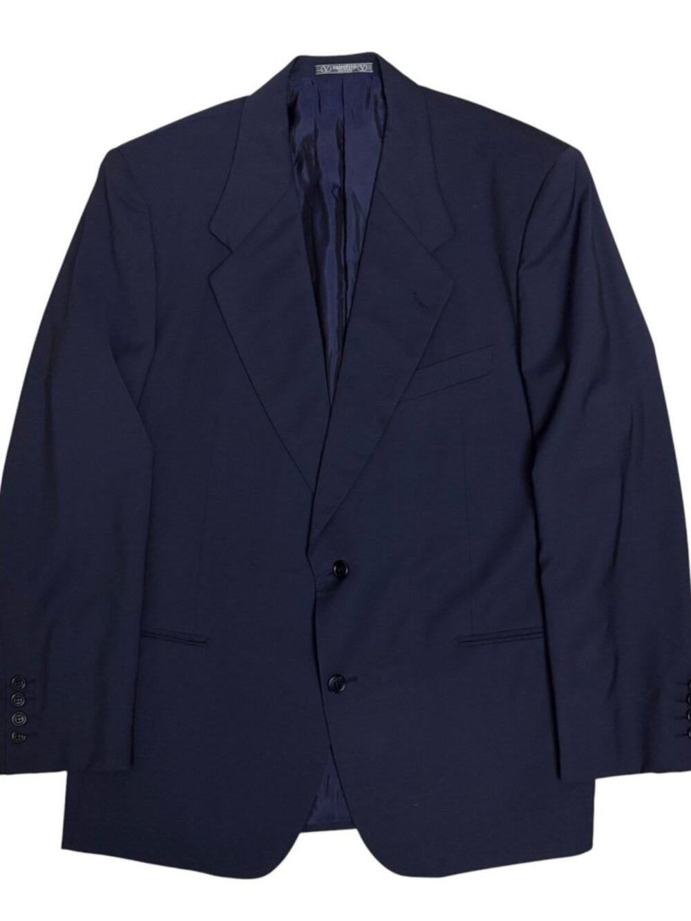 RARE $2,000 VALENTINO Blazer Vintage 80s Sport Coat Blue Business Jacket Men 46R